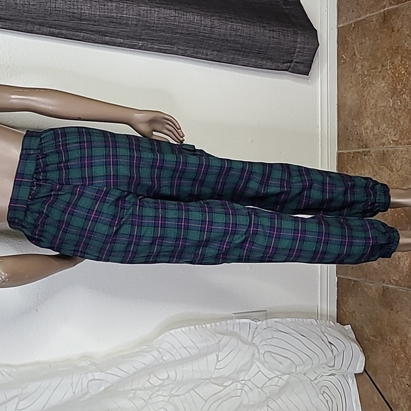 Cargo Pants Joggers Size Small Green Blue Plaid Streetwear Trendy Everyday Cute - Picture 4 of 8